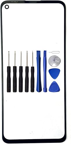 VIESUP Reemplazo de cristal frontal para Moto G Stylus 5G 2021, panel exterior de lente de pantalla táctil para Moto G Stylus 5G Reemplazo de