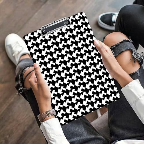 Houndstooth Noir Acrylique Presse-papiers A4, Planche à écrire Lisse Durable avec Clip en Métal, Portable Mural Support Document Clip pour Bureau Classe Infirmières et enseignants – vue 7