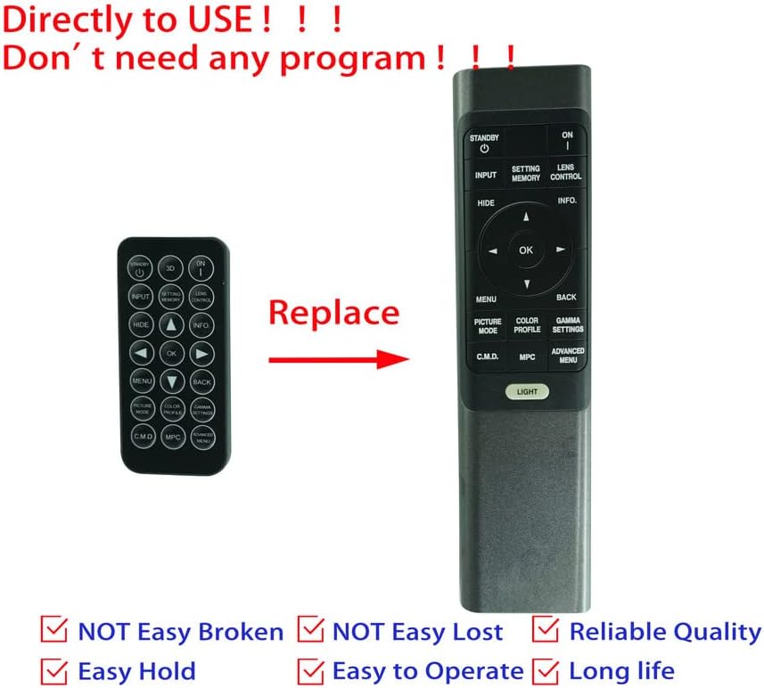 Generic Replacement Remote Control Compatible for JVC RM-MH17G DLA-RS400U DLA-RS440U DLA-RS500U DLA-RS540K 4K 8K D-ILA 3LCD Home Theater Projector