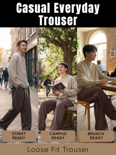 Image of GRECIILOOKS Men Mid Rise Lycra Cargo Track Pants Loose Fit Joggers | Korean Style Travel & Lounge Wear with Pockets