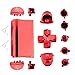 Jadebones Chrome Plating Replacement Repair Buttons with 2 Springs Set for PS4 Controller DualShock 4 (Red)