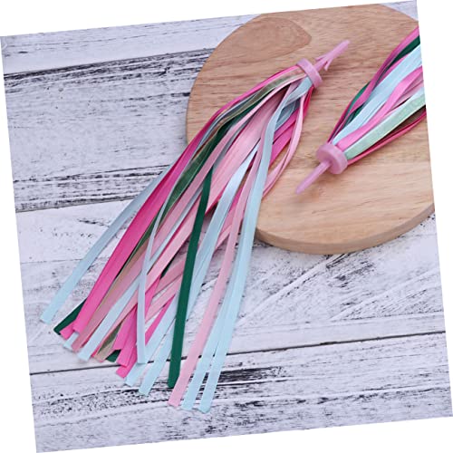 Gafoki 2 Pair Bike Handlebar Grips Kids Bike Grips Scooter Accessories For Kids Riding Tassels Polyester Streamers Bicycle Decorations Tricycle Ribbon Decorate Bike Handlebar Streamers #TOP3