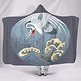 O5KFD&8 - Manta de murciélago con Motivos Estampados y Motivos Chinos para el Invierno, Invierno, Peluche, Blanco, 150x101cm