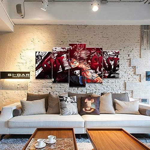SFXYJ 5 Pieces Canvas Print - HD Black Clover Asta Animation Poster - Wall Art Pictures for Living Room/Bedroom/Children's Room,B,30×40x2+30×60x2+30x80×1
