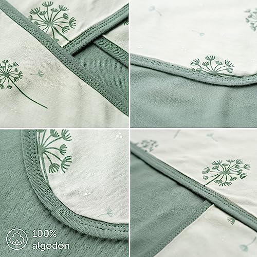 Miniatura 7 de Zamboo Manta Envolvente Bebe Para Entretiempo, Arrullo Bebe Recien Nacido Para Portabebés, Toquilla De Algodón 100 , Certificado Oeko-Tex 100, 80x80 Cm, Menta