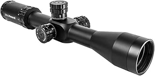 4-14x44 Optics Genesis, Rifle Scope Illuminated Reticle, Zero Stop and Parallax with 30mm Scope Rings, 44mm Scope Hood and Mounting Bubble Levels - BLACKHOUND