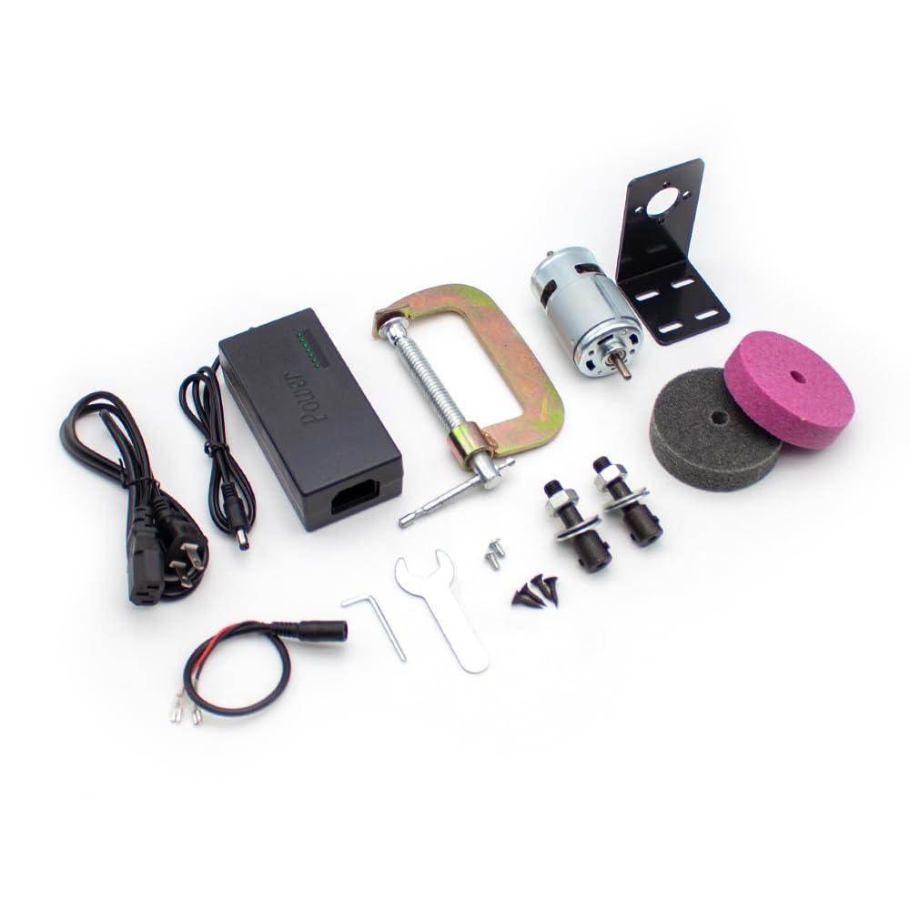 Double Head Home Electric Wheel Sander Grinding Polishing Machine Mini Bench Grinder DIY Knife Sharpener with 3 Inch G-Clamp