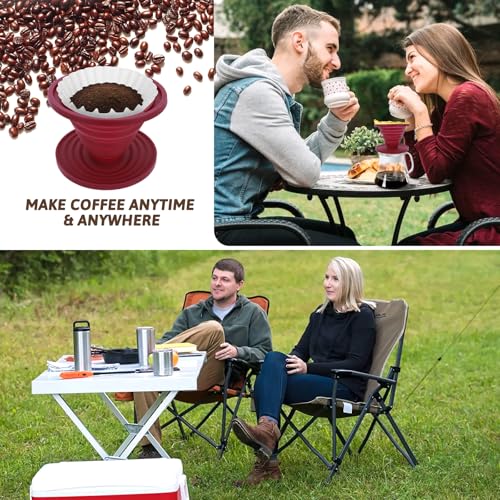 Image of Coffee Dripper, Collapsible Silicone Coffee Dripper Foldable Travel Pour Over Maker Reusable Filter Camping makers for Backpacking Camping Travel Home Office