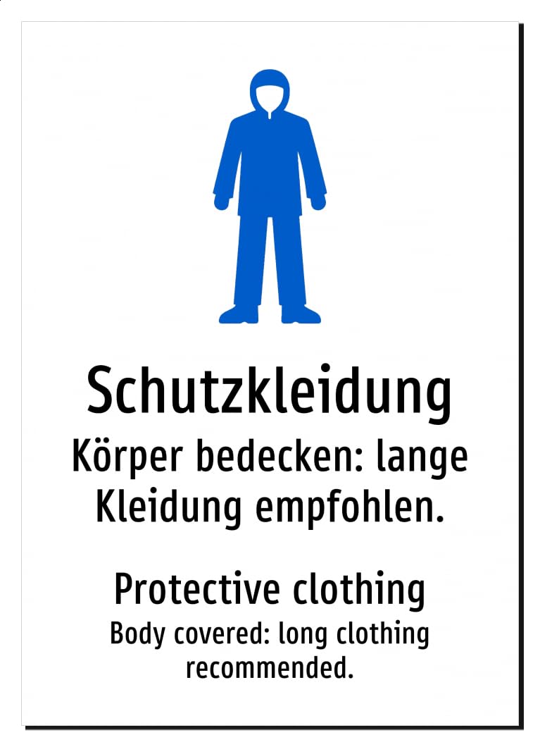 50214-DEEN-S-08 | Schutzkleidung Schild | Deutsch Englisch | zweisprachig
