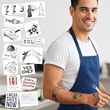 Calitoos Cosplay Temporary Tattoos - Chef Inspired Design for Halloween, Costume Parties & Fan Conventions - MADE in USA - DOUBLE PACK!