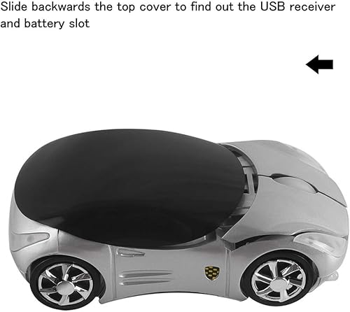Miniatura 4 de Usbkingdom Ratón inalámbrico de 2.4 GHz Cool 3D Sport Car Shape Ratones ópticos ergonómicos con receptor USB para PC, portátil, computadora para