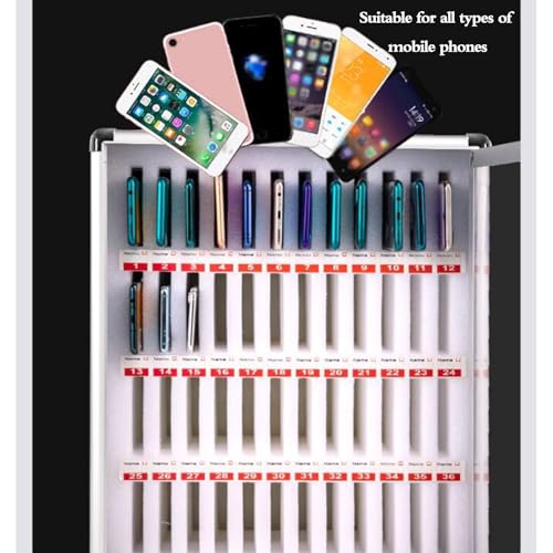 Casier mural haute capacité pour 860 appareils – Solution de rangement sécurisée pour écoles, examens, laboratoires et usines (argent, 12 emplacements)
