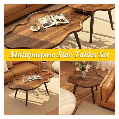 Table basse gigogne lot de 2 petite table salon appoint bois