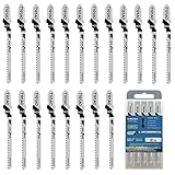 Jigsaw Blades T Shank 20PCS T101AO with Case Compatible Dewalt Bosch Black and Decker Jig Saw Blades Set for Wood, 3 in. 20 TPI Curved & Scrolling Fine Finish Cuts