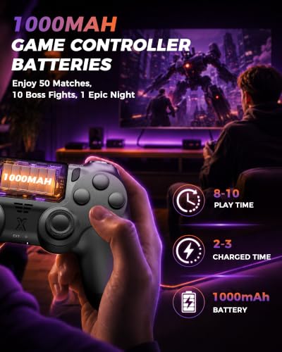 Image of Puiseno Wireless Controller for PS-4, Dual Vibration Game Joystick /Motion Sensing /Touchpad /Speaker /3.5mm Audio Jack Headphone, Upgraded Six-Axis Sensor, Compatible with PS4 /Slim /Pro Console /PC (BLACK)