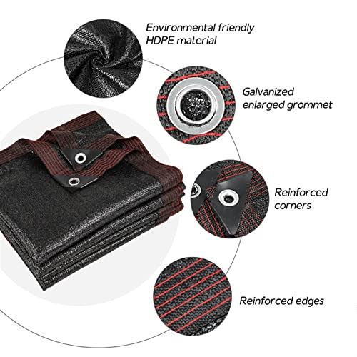 Tissu d'ombrage noir 80% 5x5m avec œillets pour serre et terrasse