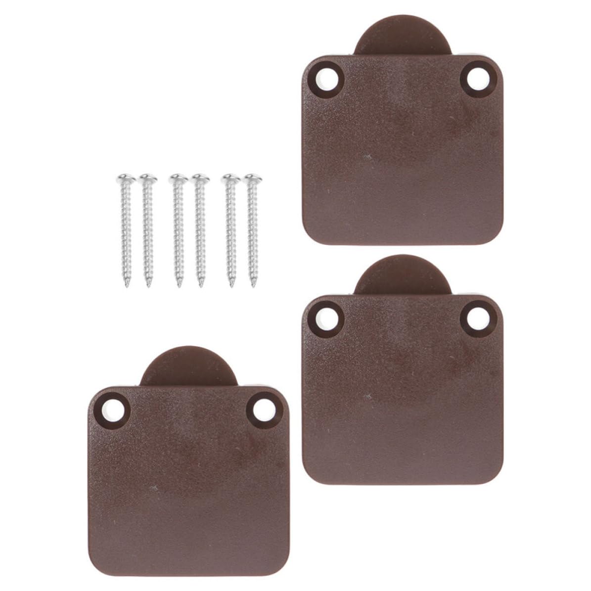 Generic Cabinet Door Switch Abs and Copper Material 3 Pcs with Sensitive Trigger and Micro-Motion Button Switch Coffee Color Suitable for Wardrobes and Cabinet Doors