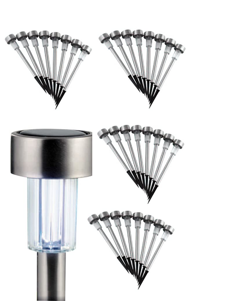 Set di 24 lampade solari a LED in acciaio inox Magic