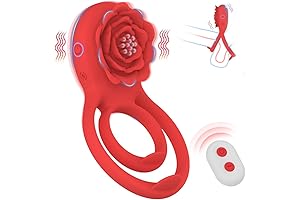 Vibrating Cock Ring with Rose Clitoral Vibrator