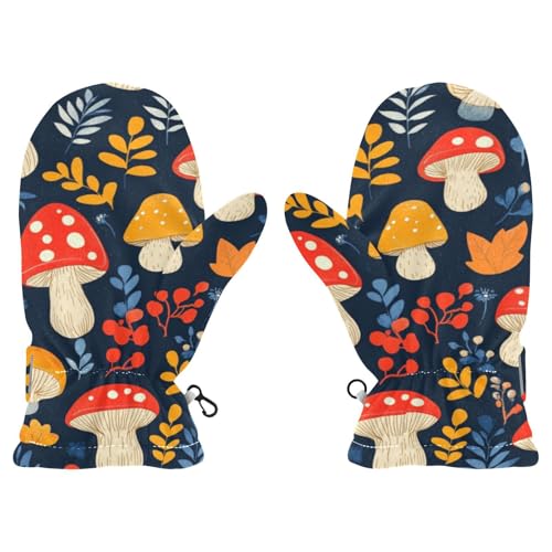 tplaotee forests Mushroom Leaf Navy Blue cute fleece