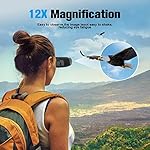 Binoculars 12x25 for Adults and Kids Low Light Vision Binoculars Compact Binocular Large Eyepiece Waterproof Binocular Wide Field of View for Bird Watching,Hiking,Hunting,Concert with Carrying Bag - Image 2