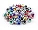 Honbay 50pcs 10mm Mix Color Pattern Aluminum Carving Spacer Beads Metal Loose Beads for Jewelry Making