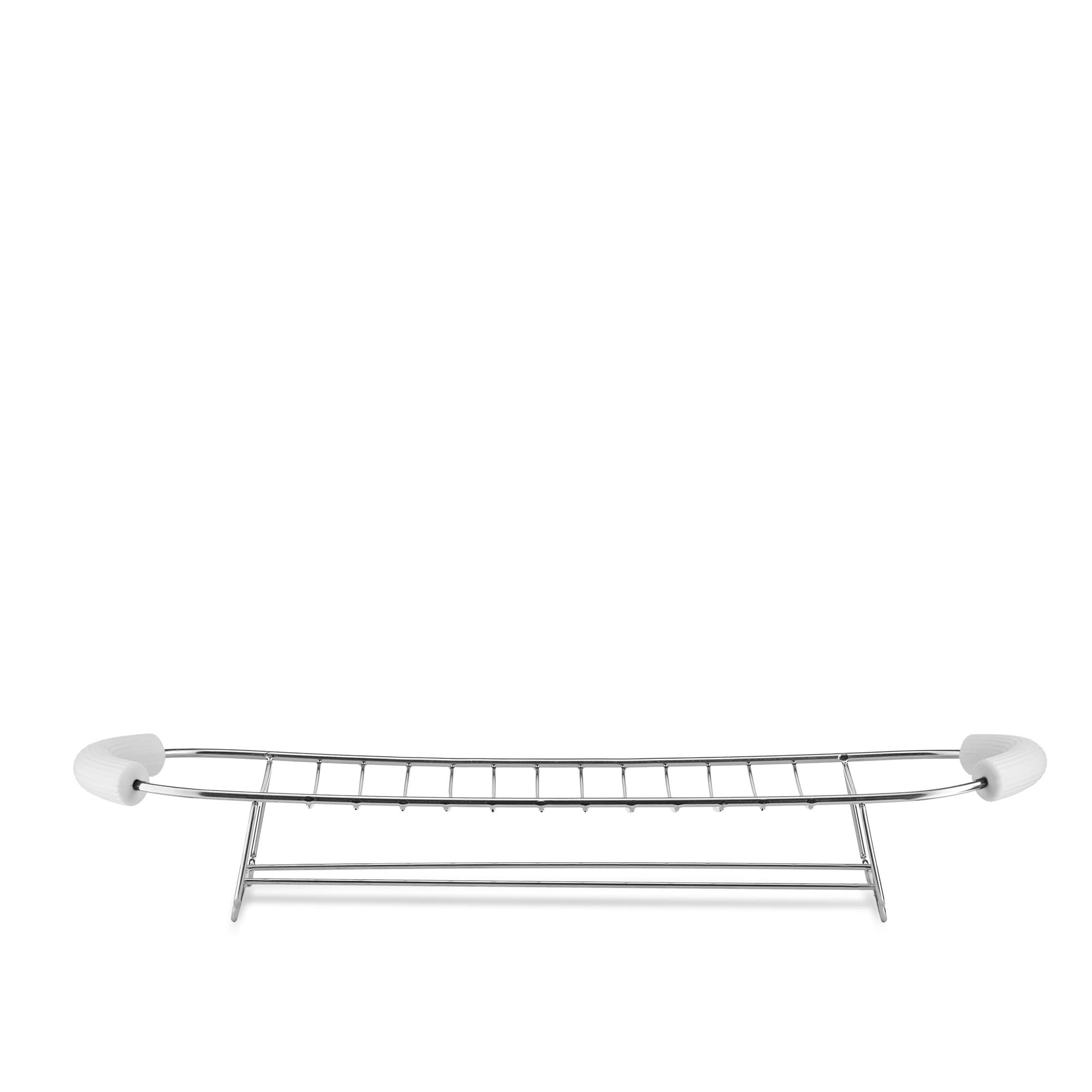 Alessi Plissé MDL15 W - Tostapane Lungo a Doppio Scomparto, in Resina Termoplastica, Griglia Scalda Brioche in Acciaio Inossidabile 18/10 e Resina Termoplastica, Spina Europea 1700 W, Bianco