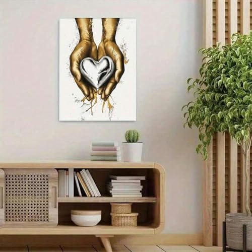 Affiches abstraites mains dorées : le cadeau de mariage et de crémaillère idéal - 2