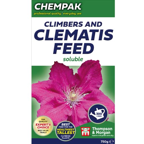 Chempak Plant Feed Range Clematis Food Soluble Fertiliser Feed For Climbing Plants Clematis Plants 750g Pack by Thompson and Morgan