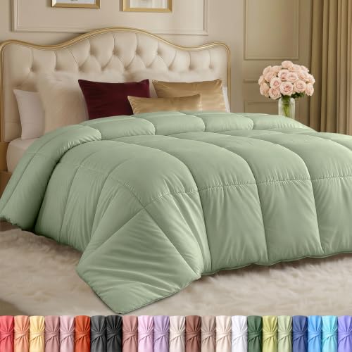 Image of Utopia Bedding Duvet Insert, Comforters Queen Size 88 x 88 in, Sage Green