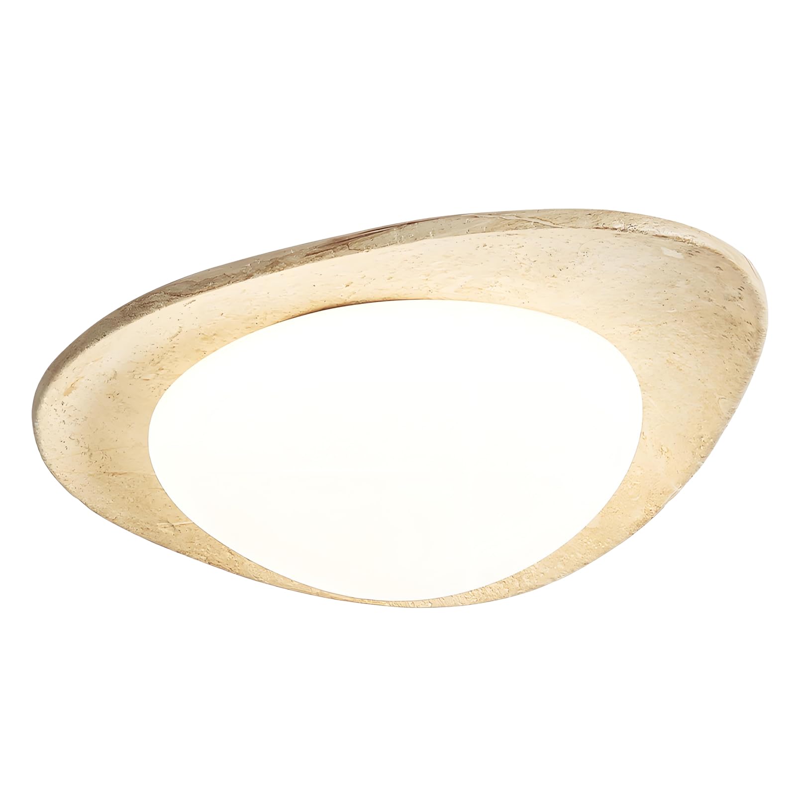 YNVIOZM Mid-Century LED Flush-Mount Ceiling Light Wabi Sabi Sandstone Style Vintage Resin Close-to-Ceiling LED Light for Living Room Hallway Dining Room Aisle Study Lighting Fixtures