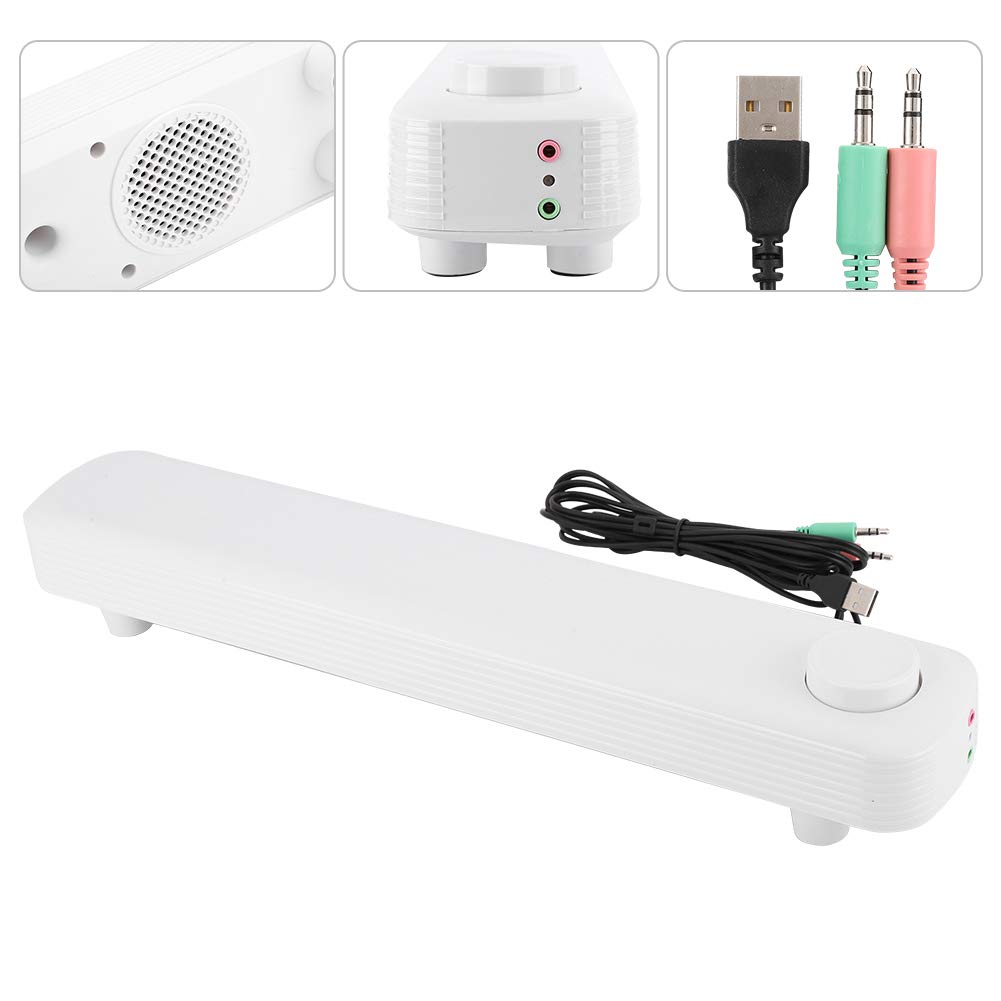 Wakects Altoparlante per Computer Desktop Altoparlante Bluetooth, Subwoofer a Due con Bluetooth 5.0, Jack da 3,5 Mm, Diaframma a Doppio Basso, per Utenti di Tablet Laptop Desktop (WHITE)