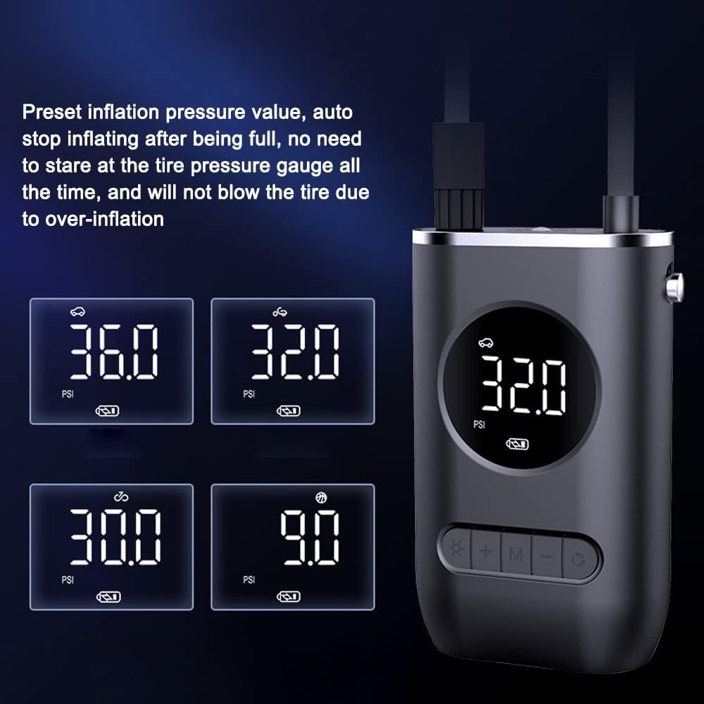 Mini Compressore Aria Portatile Auto per Subaru Outback VI, 150PSI Gonfiatore Bici Elettrico Ricaricabile Schermo LCD Digitale