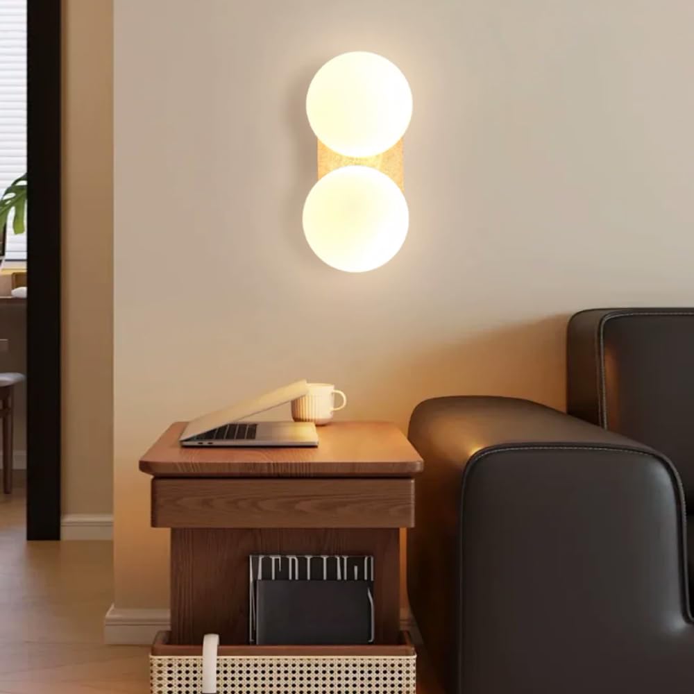 Flush Mounted Decoration Lighting Fixtures, Industrial Style Yellow Travertine Glass Wall Sconce, G9 Light Source Single Head Lamp, Bedroom Living Room Hallway