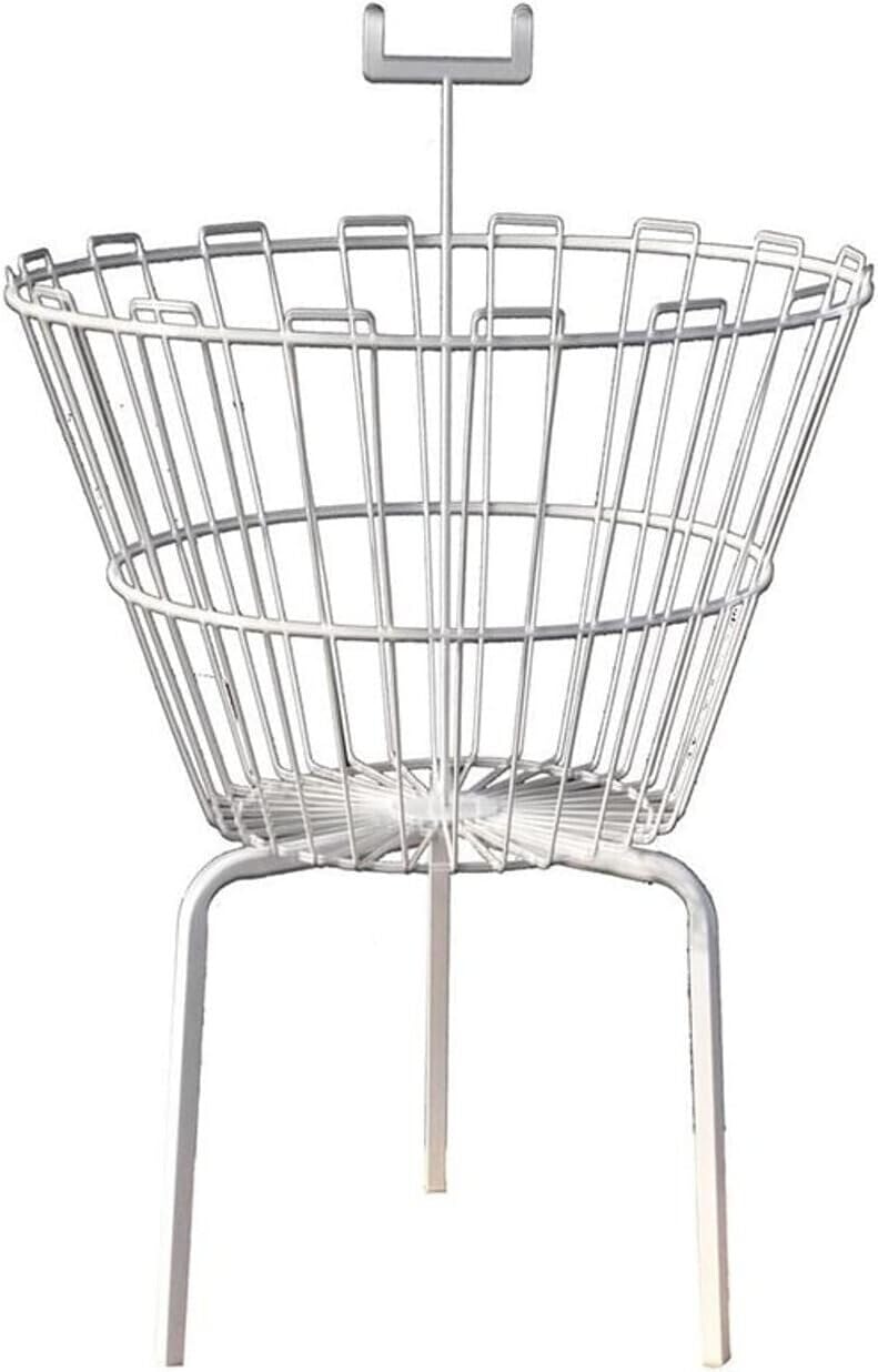 Round Dump Bin Basket – 55cm Diameter Wire Display Storage Bin for Retail Merchandising – Easy Flat Pack Assembly – 635mm High – Includes Label Holder — image 1