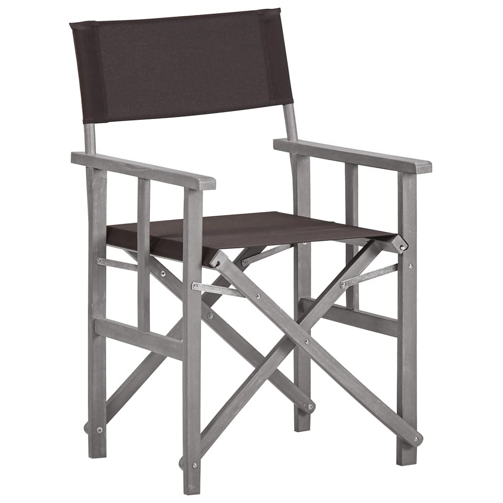 Set di 2 sedie da regista in legno massiccio di acacia, pieghevoli, per esterni, balcone e giardino, 55 x 56 x 88 cm, comode sedie da terrazza