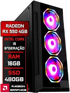 PC Gamer Blue PC Intel Core i5 (6ª geração) 16GB RX 550 4GB SSD 480GB - Fonte 500w
