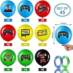 Zomiboo 45 Pieces Video Game Party Birthday Balloons Set Gaming Black Latex Theme Balloons Decorations for Player Level up Party Supplies - Image 2