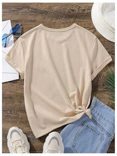 SweatyRocks Girl's Cute Cat Graphic T Shirt Short Sleeve Crew Neck Casual Tee Tops2