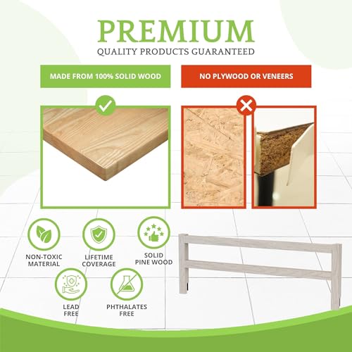 Image of Safety Guard Rail for Baby, Kids, and Children - Solid Wood Safety Bed Rail for Toddlers - Easy Installation - Premium Protection for Bunk, Twin, Full, Queen and King Size Beds - (Antique White)