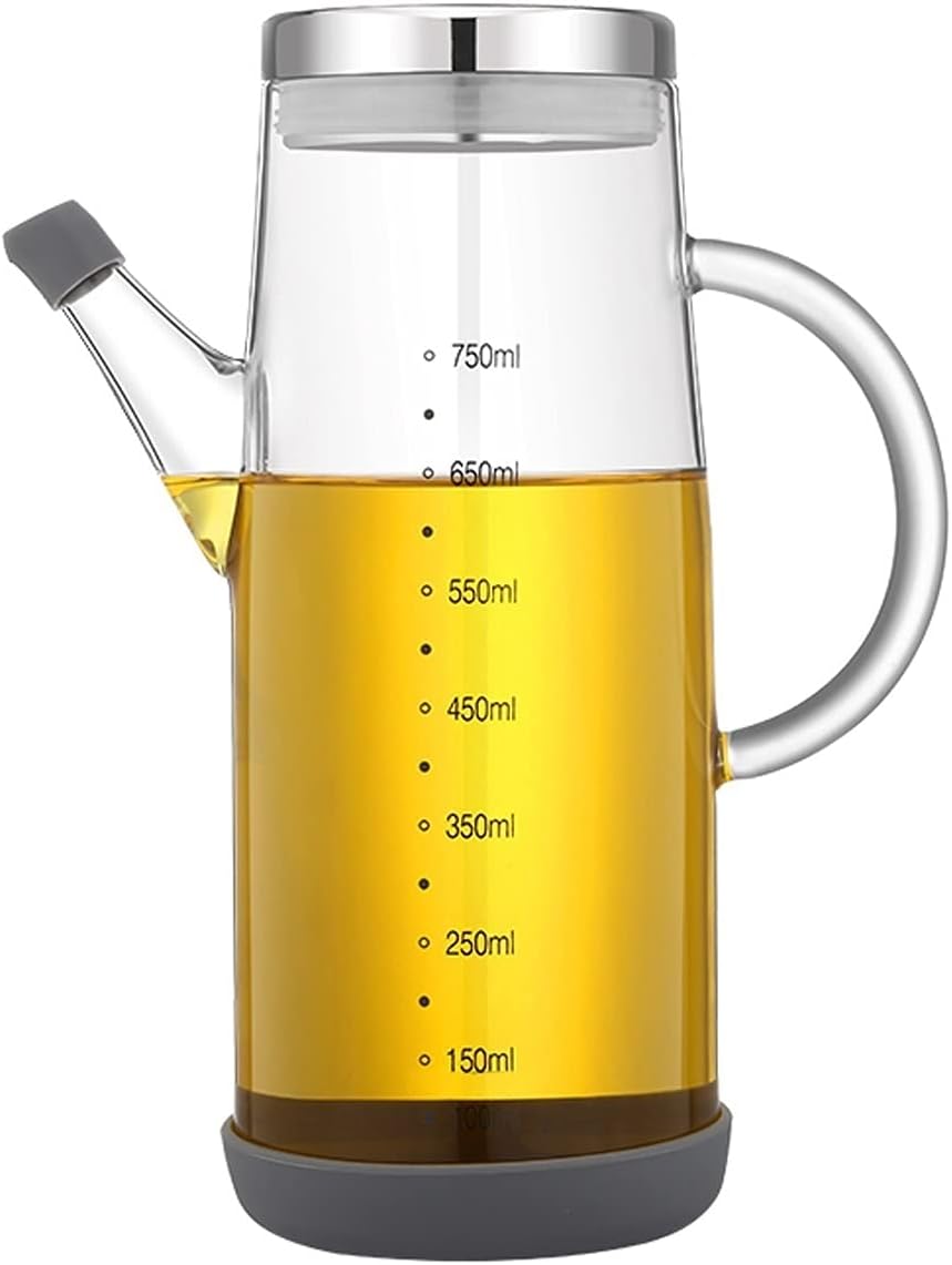 oil bottle High Borosilicate Glass Oil Dispenser Kitchen Metering Oiler Thickened Long Mouth Oil Bottle for Oil, Soy Sauce, Vinegar oil sprayer(Color:D)
