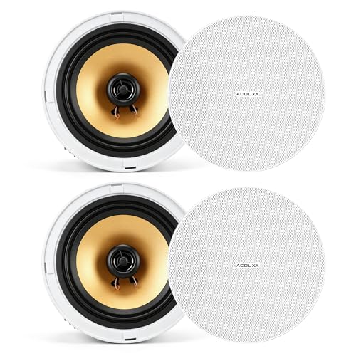 ACOUXA 6.5 Inch Bluetooth 6.0 Ceiling Speakers 200W Max 2-Way Coaxial in Ceiling Speakers Ceiling Speakers Bluetooth Wireless System for DIY Home Theater Game Office
