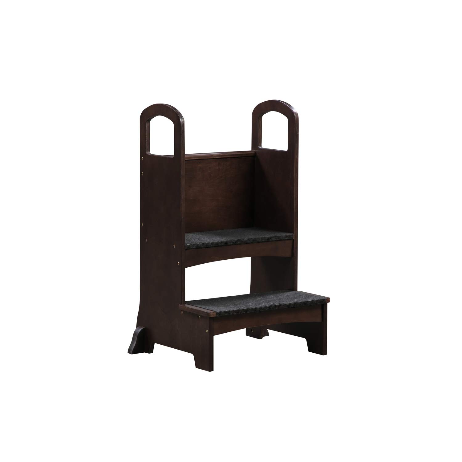 Empower Your Little Chef with The Kids Step to It Stool - Stylish Toddler Step Stool Wooden Kitchen with Safety Non - Slip Mat Espresso