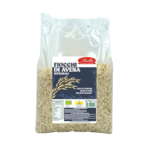 Stella Fiocchi di Avena Integrali BIO - 2 confezioni da 2kg | Confezione Risparmio | Formato Convenienza !