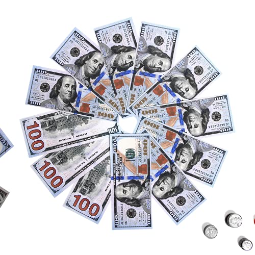 LYDTICK Movie Prop Money Full Print 2 Sided,Fake Play Money Realistic 380Pcs Over 11,000 Dollar for Movies,Teaching,Education,TV,Birthday - Thumbnail 4