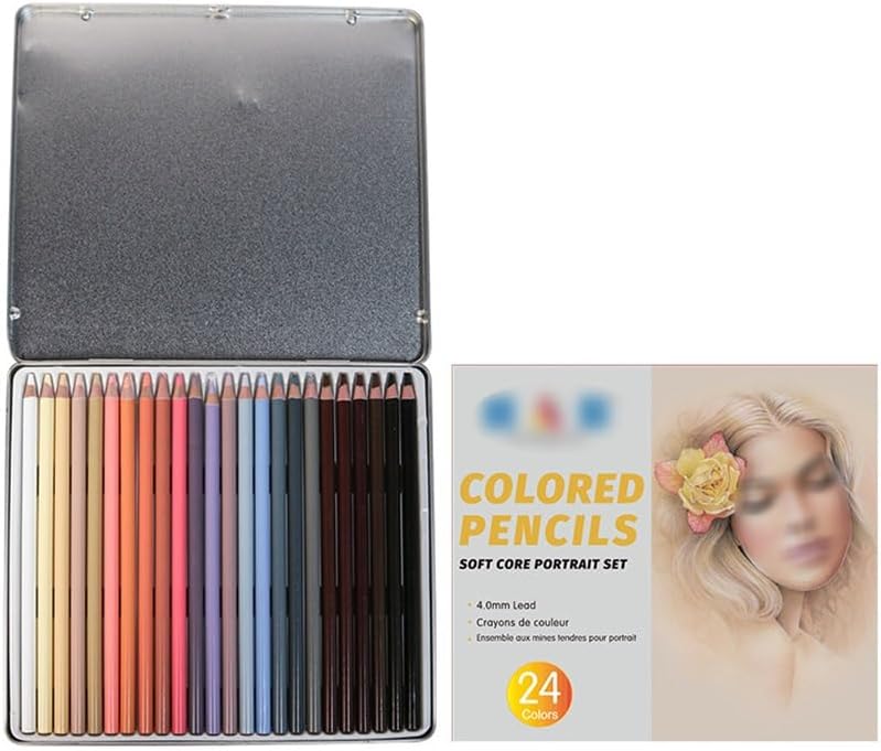 24 Colours Character Drawing Skin Tone Pencils Hand Painted Portrait Coloured Oil Based Art Supplies