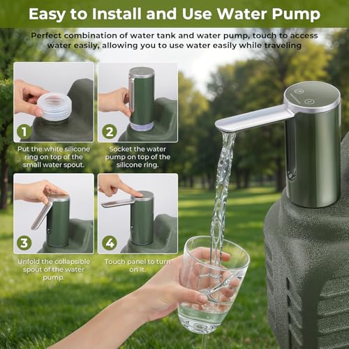 Hanaoyo Cantimplora Portátil de 5 Galones con Bomba de Control Táctil, Libre de BPA miniatura 4