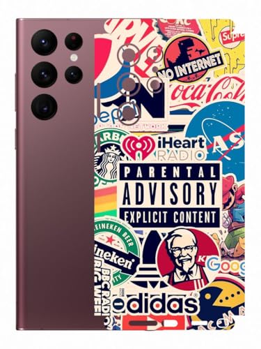Image of AtOdds - Compatible for Samsung Galaxy S22 Ultra Mobile Back Skin Rear Screen Guard Protector Film Wrap (Coverage - Back+Camera+Sides) (Explicit Graffiti)