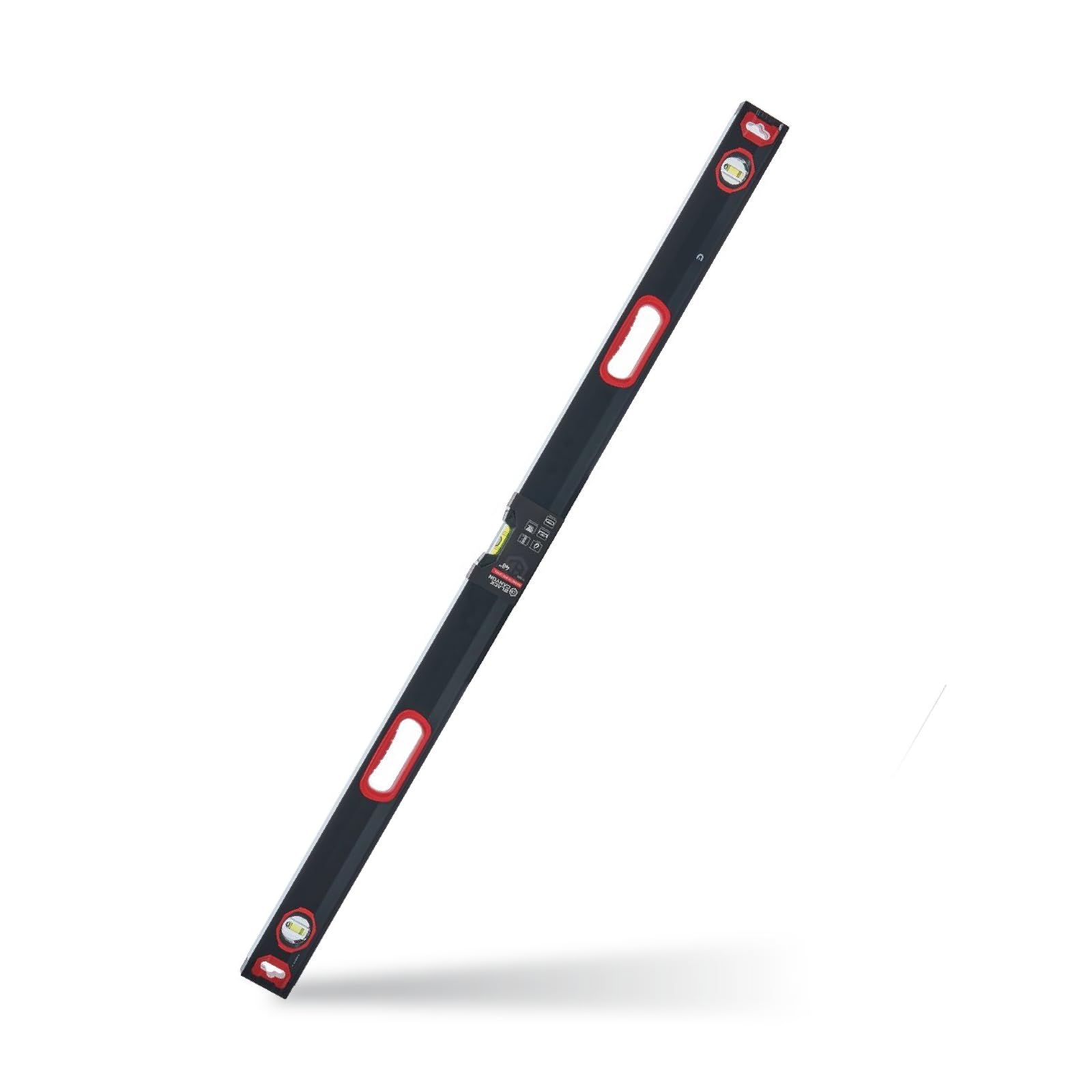 Black Canyon - Poziomica pudełka 122 cm, z podstawą magnetyczną, pomiarem pionowym i poziomym, aluminiowa, plastikowa rama, otwór do zawieszenia, rodzaje fiolek, odpowiednia konstrukcja, zadania
