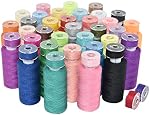 72Pcs 36 Colors Sewing Thread Set with Matching Prewound Bobbin Threads and Case, 550 Yards per Polyester Thread, Popular Colors for Hand & Machine Sewing